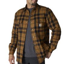 Carhartt Brown Relaxed Fit Flannel Sherpa-Lined Shirt Jac