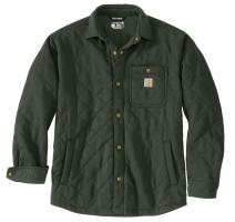 Forestry Green Rain Defender® Loose Fit Heavyweight Quilted Snap Front Shirt Jac