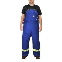 Royal Blue Flame-Resistant Striped Duck Bib Overall - Quilt Lined