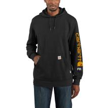 Black Flame-Resistant Force® Midweight Sleeve Logo Hooded Sweatshirt