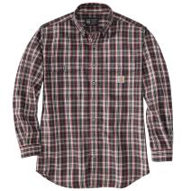 Black/Dark Barn Red Flame-Resistant Force® Rugged Flex® Original Fit Twill Long-Sleeve Plaid Shirt