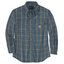 Storm Blue/Shadow Flame-Resistant Force&reg; Rugged Flex&reg; Loose Fit Twill Long-Sleeve Plaid Shirt