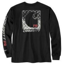 Black Flame-Resistant Force Loose Fit Long-Sleeve Lightweight Diamond Plate C Graphic T-Shirt