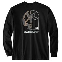 Black Flame Resistant Force Loose Fit Lightweight Long-Sleeve Camo C Graphic T-Shirt