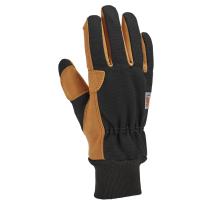 Black / Barley Insulated Duck Synthetic Leather Knit Cuff Glove