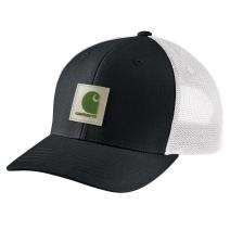 Black/Arborvitae Rugged Flex® Twill Mesh-Back Logo Patch Cap