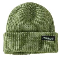 Chive Rib Knit Carhartt Patch Beanie