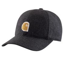 Black Heather Wool Blend C Patch Cap