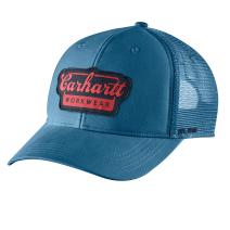 Dark Tranquil Blue Rugged Flex&trade; Twill Mesh-Back Script Patch Cap