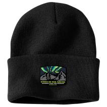 Black Knit Cuffed Gates of the Arctic National Park Patch Beanie