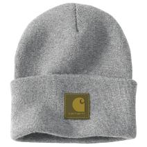 Heather Gray Knit Rubber Patch Beanie