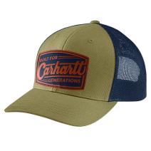 Dark Khaki Canvas Mesh-Back Built Patch  Cap