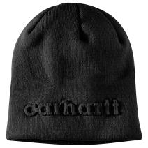 Black Knit Embossed Beanie