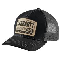 Black Canvas Mesh-Back Workwear Patch Cap