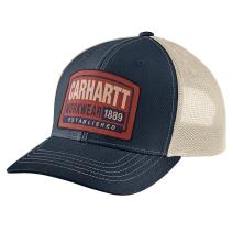 Navy Canvas Mesh-Back Workwear Patch Cap