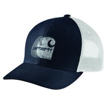 Navy Canvas Mesh-Back Logo Embroidered Cap