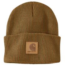 Carhartt Brown/Dark Bronzed Green Knit Cuffed Plaited Beanie