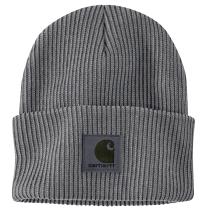 Coal/Heather Gray Knit Cuffed Plaited Beanie