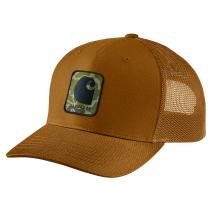 Carhartt Brown Rugged Flex® Twill Mesh-Back Camo Patch Cap