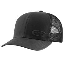 Black Canvas Mesh-Back Embossed Cap
