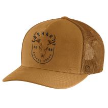 Carhartt Brown Canvas Mesh-Back Skull Graphic Cap