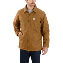 Carhartt Brown Washed Duck Coat - Sherpa Lined
