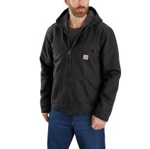 Black Washed Duck Jacket - Sherpa Lined