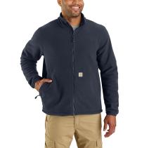 Navy Full-Zip Relaxed Fit Fleece Jacket