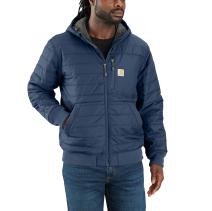 Dark Blue Rain Defender® Relaxed Fit Lightweight Insulated Hooded Jacket