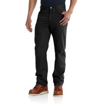 Black Rugged Flex® Relaxed Fit Canvas 5-Pocket Work Pant