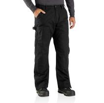 Black Loose Fit Washed Duck Insulated Pant