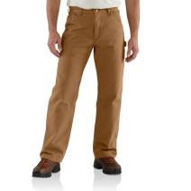 Carhartt Brown Flannel Lined Washed Duck Loose Fit Pant