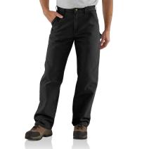 Black Washed Duck Work Loose Fit Pant
