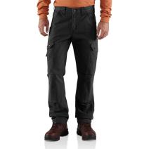 Black Cotton Ripstop Relaxed Fit Cargo Pant