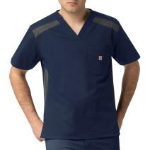 Navy Two Tone Slim Fit Six Pocket Top