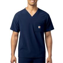 Navy Men's Force&reg; Cross-Flex Modern Fit Chest Pocket V-Neck Top