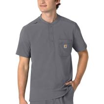 Pewter Cross-Flex Modern Fit Henley Scrub Top