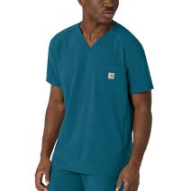 Caribbean Blue Cross-Flex Modern Fit V-Neck Scrub Top