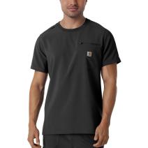 Black Men's Force® Cross-Flex Crew Neck Scrub Top