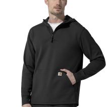 Black Men's Quarter Zip Waffle Hoodie