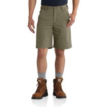 Burnt Olive Rugged Flex® Relaxed Fit Canvas Work Short - 10 Inch