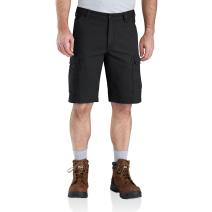 Black Rugged Flex® Relaxed Fit Canvas Cargo Work Short - 11 Inch