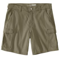 Burnt Olive Rugged Flex® Relaxed Fit 9" Canvas Cargo Work Short