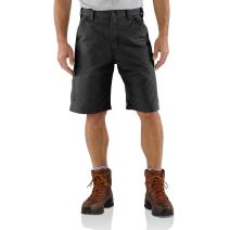 Black Loose Fit Canvas Utility Work Short - 10 Inch