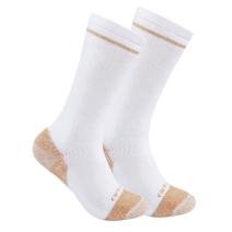 White Midweight Cotton Blend Steel Toe Boot Sock 2-Pack