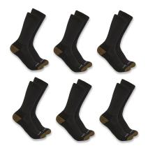 Black Midweight Crew Sock 6-Pack