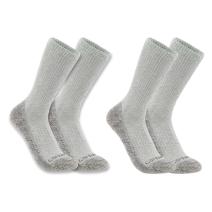Asphalt Heather Midweight Cotton Blend Crew Sock 2-Pack