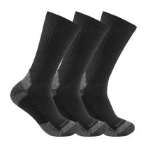 Black Lightweight Cotton Blend Crew Sock 3-Pack