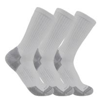 Gray Lightweight Cotton Blend Crew Sock 3-Pack