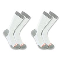 White Lightweight Durable Crew Sock 2-Pack
